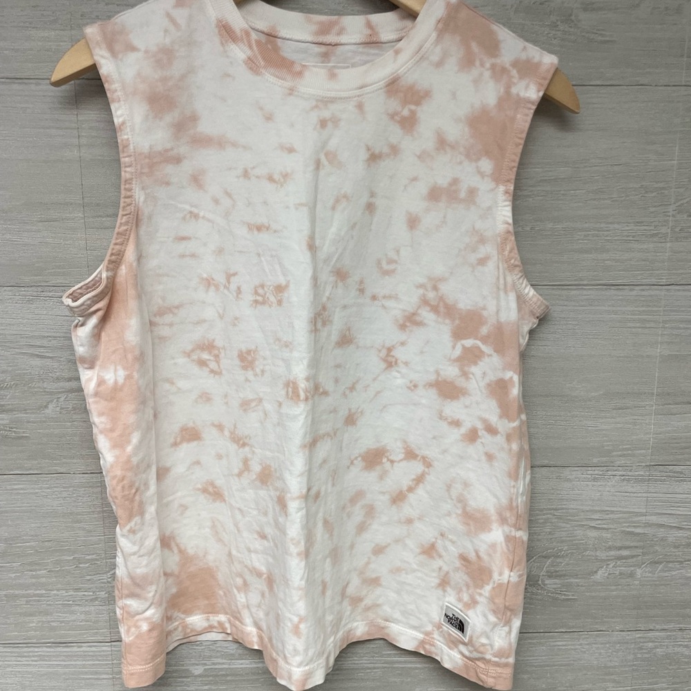 The North Face Women's Tie-Dye Sleeveless Tank Top - White & Peach